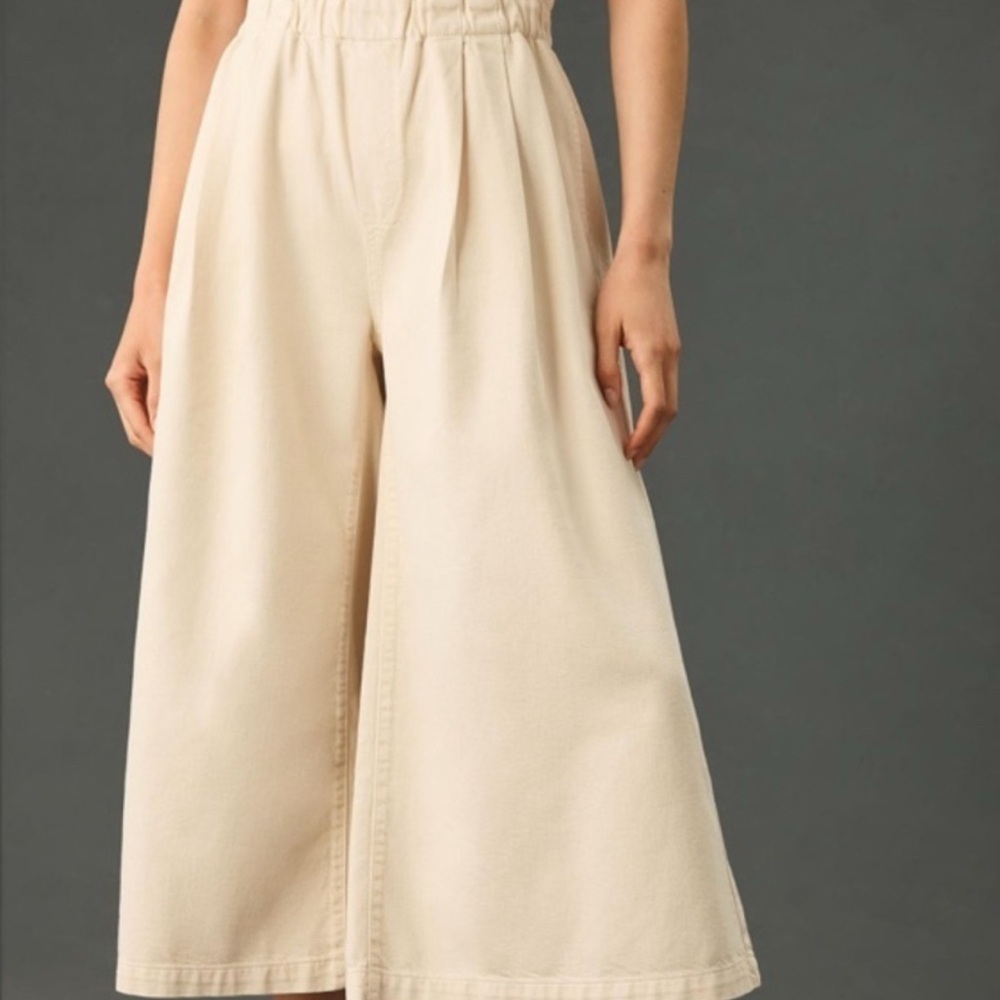 ANTROPOLOGIE PILCRO Women's Cream Wide-Leg Pants